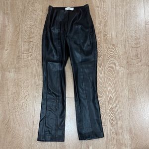 Mango Cropped Bootcut Faux Leather Pants